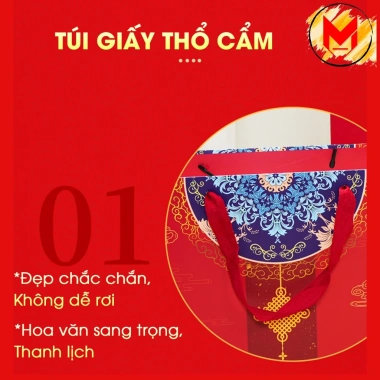 Túi Quà Tặng Giấy Cứng Màu Đỏ Hoạ Tiết Lễ Hội - Nhiều Kích Thước MILCA, Túi Đựng Quà Tết Giá Ưu Đãi 17.019₫ 3