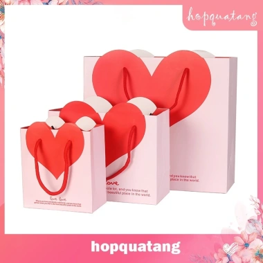 Túi Quà Tặng Tình Yêu Đám Cưới Túi Giấy Cứng Hình Trái Tim Valentine T29 9.000đ