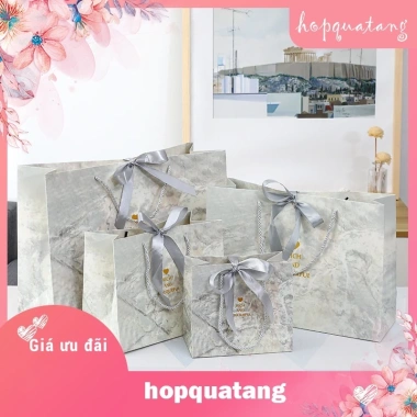 Túi Quà Tặng Vân Đá Giấy Cứng Sang Trọng cho Đám Cưới & Sự Kiện - Giá ưu đãi 14.000đ