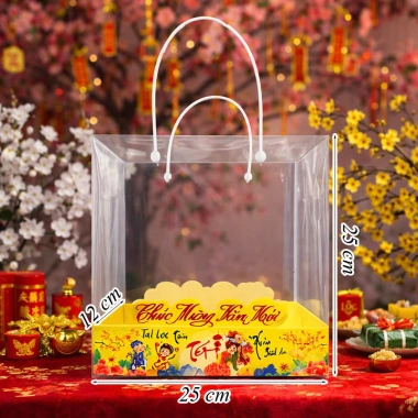 Túi Quà Tết Mica Trong Suốt Đỏ Vàng Đựng Bánh Kẹo Giỏ Quà XBOX Giá 32.500 3