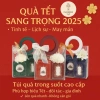 Túi Quà Tết Suốt Quai Da 28x25x14cm - Đựng Bánh Trà Biếu Trọng Tặng Ruy Băng