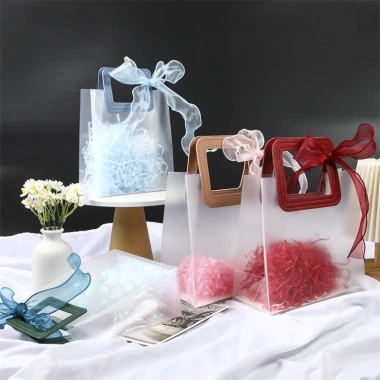 Túi Quà Trong Suốt PVC Thắt Nơ Ruy Băng Sang Trọng 5 Màu 4 Size Giá 27.440đ