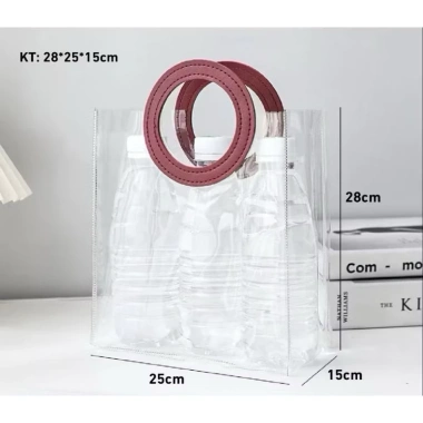 Túi quai da 25x28x15 cm quai vuông tròn, túi quà Tết sang trọng, giảm giá 19.750₫