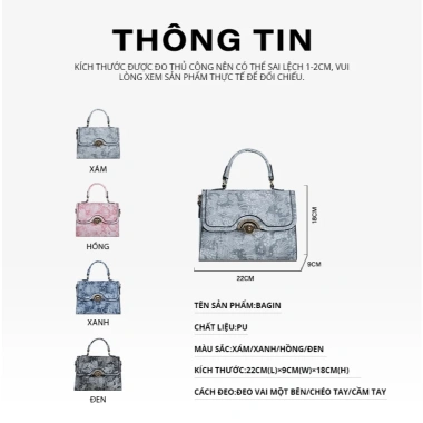 Túi Quai Xách Nữ Họa Tiết Thêu Sang Trọng – Thời Trang Ngày Lễ, Quà Tặng Đẹp