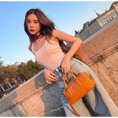 Túi quai xách trẻ trung Miu.uu da trơn 22cm, handle top trống, đa năng kèm dây chéo - 740.000₫ 7