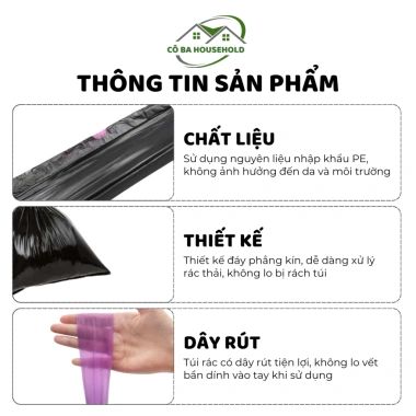 Túi rác có dây rút BOBO 100 túi treo tường - Dẻo dai, chịu lực, chống thấm, chỉ 27.900₫ 3