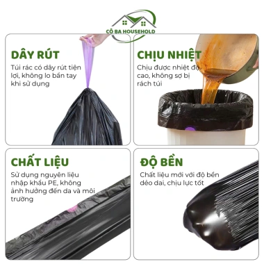 Túi rác có dây rút BOBO 100 túi treo tường - Dẻo dai, chịu lực, chống thấm, chỉ 27.900₫ 4