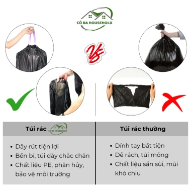Túi rác có dây rút BOBO 100 túi treo tường - Dẻo dai, chịu lực, chống thấm, chỉ 27.900₫ 9
