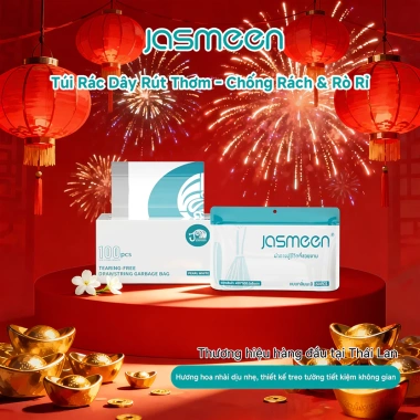 Túi Rác Có Dây Rút Thơm Nhài JASMEEN - Treo Tường, Chống Rách, Đựng Rác Tiện, Giao Nhanh