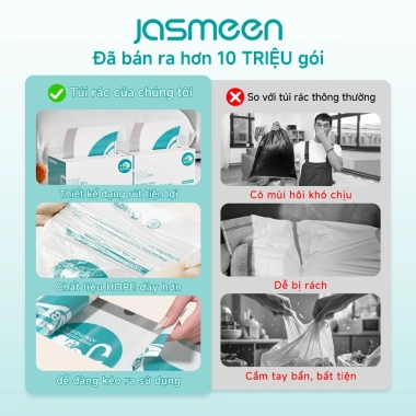 Túi Rác Có Dây Rút Thơm Nhài JASMEEN - Treo Tường, Chống Rách, Đựng Rác Tiện, Giao Nhanh 3 Túi Rác Có Dây Rút Thơm Nhài JASMEEN - Treo Tường, Chống Rách, Đựng Rác Tiện, Giao Nhanh 3