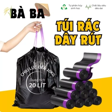 Túi rác dây rút BOBO quai treo tường - Chịu nhiệt, chống thấm, phân hủy - 26.460₫