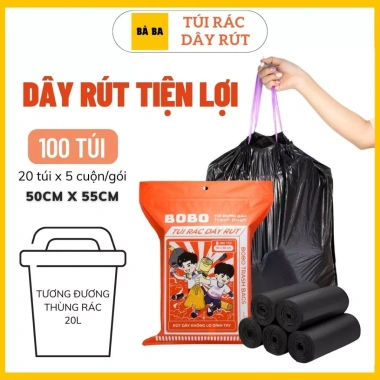 Túi rác dây rút BOBO quai treo tường - Chịu nhiệt, chống thấm, phân hủy - 26.460₫