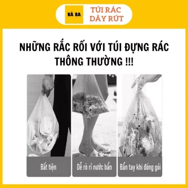 Túi rác dây rút BOBO quai treo tường - Chịu nhiệt, chống thấm, phân hủy - 26.460₫