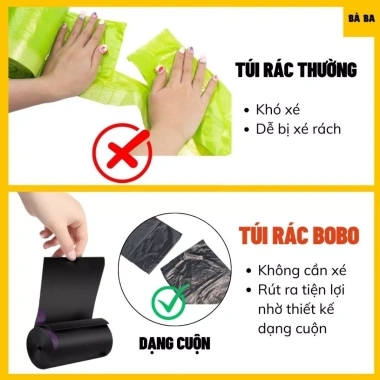 Túi rác dây rút BOBO quai treo tường - Chịu nhiệt, chống thấm, phân hủy - 26.460₫