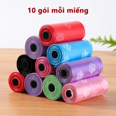 Túi rác đựng phân chó mèo 10 gói mỗi món - 1 cuộn tiện lợi, giảm giá 33k agpet 7