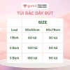 Túi rác Gumi tự phân hủy dây rút, 50x55/65x78 cm, túi đen có quai - giảm 44.000₫ 2