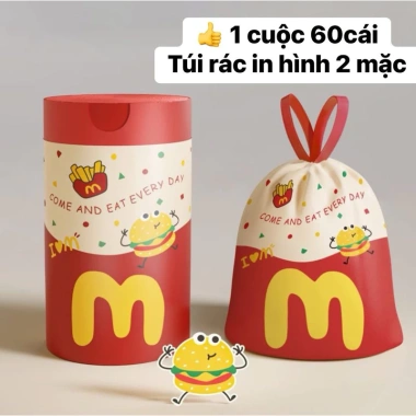 Túi rác in 2 mặt, quai xách cao cấp, dày, 1 cuộn 60 cái 45x45 cm - Giá 40,999 VND 2