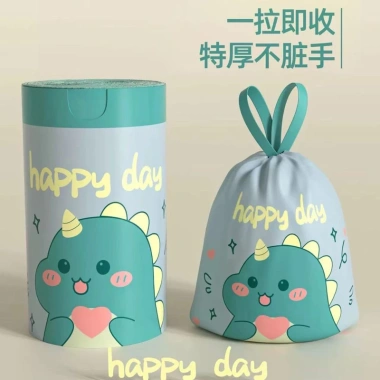 Túi rác in 2 mặt, quai xách cao cấp, dày, 1 cuộn 60 cái 45x45 cm - Giá 40,999 VND 4