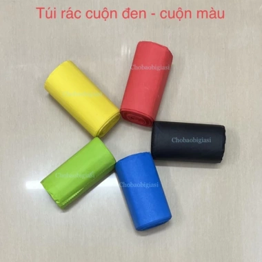 Túi rác không lõi 1kg cuộn đa màu - xanh vàng trắng đen đẹp, giá chỉ 31.979đ 7