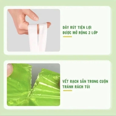 Túi rác ngải cứu SUMI 50 túi cuộn dây rút, khử mùi, ngăn vi khuẩn, giá 13.7k 4
