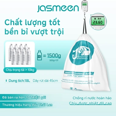 Túi rác sinh học JASMEEN hương hoa nhài - HDPE dày dặn, chịu nhiệt, tải trọng >10kg, 45x50cm - Giá chỉ 85.000đ 2