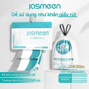 Túi rác sinh học JASMEEN hương hoa nhài - HDPE dày dặn, chịu nhiệt, tải trọng >10kg, 45x50cm - Giá chỉ 85.000đ 10