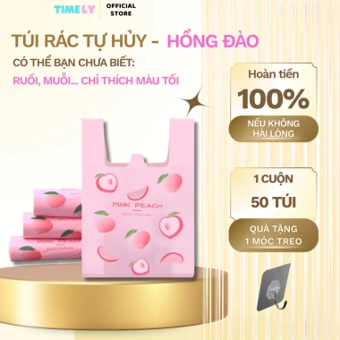 Túi Rác Sinh Học Tự Hủy 5kg Hồng Đào - 50 Túi 30x50cm, Giá Ưu Đãi 38.000đ
