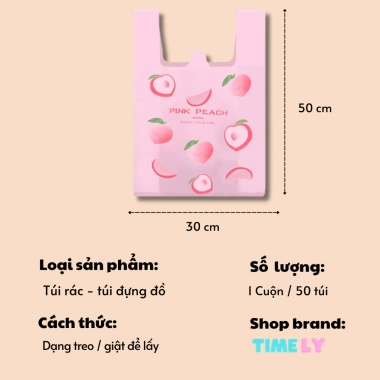 Túi Rác Sinh Học Tự Hủy 5kg Hồng Đào - 50 Túi 30x50cm, Giá Ưu Đãi 38.000đ 9
