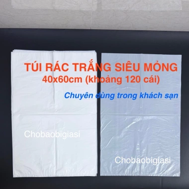 Túi rác trắng 40x60cm 1kg dày chắc đẹp chuyên dùng khách sạn giá giảm 31.979 VND 10 Túi rác trắng 40x60cm 1kg dày chắc đẹp chuyên dùng khách sạn giá giảm 31.979 VND 10