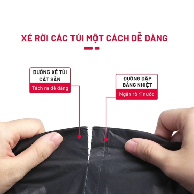 Túi rác tự phân hủy 3 cuộn 1kg Bịch Nilong đen, nhiều kích thước, giá 42.000 VND 3