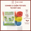 Túi rác tự phân hủy sinh học 3 màu Xanh Hồng Vàng - Dai chắc, thân thiện môi trường, chỉ 43.000₫