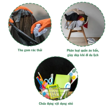 Túi rác tự phân hủy sinh học 3 màu Xanh Hồng Vàng - Dai chắc, thân thiện môi trường, chỉ 43.000₫