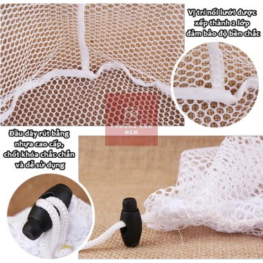 Túi Rút Lưới 49x60 Giặt Dây Vải Lưới Đựng Quần Áo Đồ Lót - Tiện Dụng, Giá 19.000đ