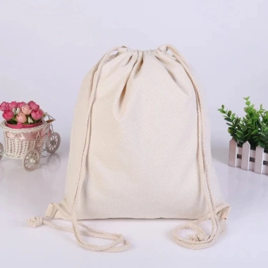 Túi rút thể thao Balo dây rút vải canvas trơn màu Mộc 33x36cm - Giá chỉ 37.000đ 3