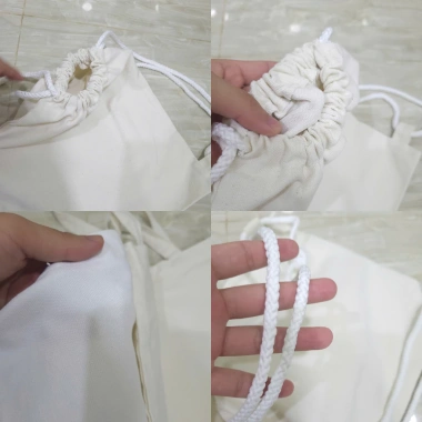 Túi rút thể thao Balo dây rút vải canvas trơn màu Mộc 33x36cm - Giá chỉ 37.000đ 6