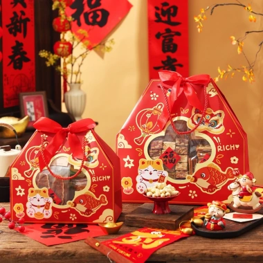 Túi ruy băng quai xách 2 túi đựng bánh kẹo, quà Tết 2.026 - Giá ưu đãi 33.000₫