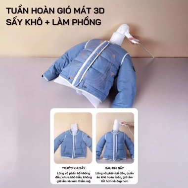 Túi sấy quần áo siêu nhanh dùng máy sấy tóc, gấp gọn, khô đều, làm phồng áo 99.000đ