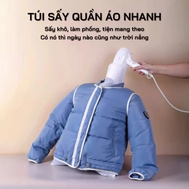 Túi sấy quần áo siêu nhanh dùng máy sấy tóc, gấp gọn, khô đều, làm phồng áo 99.000đ