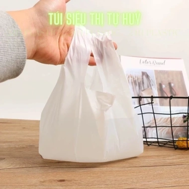 Túi siêu thị tự hủy 1kg Mỏng dai sinh học bảo vệ môi trường giá 34.000đ 2