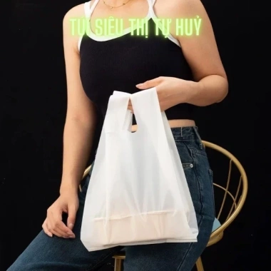 Túi siêu thị tự hủy 1kg Mỏng dai sinh học bảo vệ môi trường giá 34.000đ 3