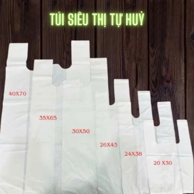 Túi siêu thị tự hủy 1kg Mỏng dai sinh học bảo vệ môi trường giá 34.000đ 7