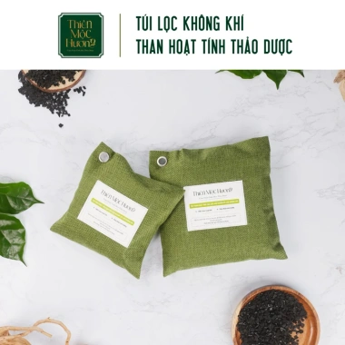 Túi Than Gáo Dừa Mix Thảo Dược 100k - Khử Mùi, Hút Ẩm, Giảm Say Xe, Khử Độc Ô Tô