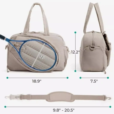 Túi thể thao nữ gấp gọn, phù hợp tennis & qua đêm - Thời trang, nhẹ, tiện lợi