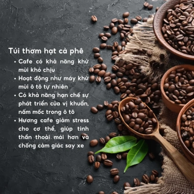 Túi Thơm Treo Xe Ô Tô Khử Mùi Tự Nhiên, Chống Ẩm, Hương Cà Phê Cao Cấp 38.000₫