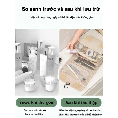 Túi thu ngân gấp lại đa tầng có móc, đựng đồ cá nhân và mỹ phẩm 65.880 VND