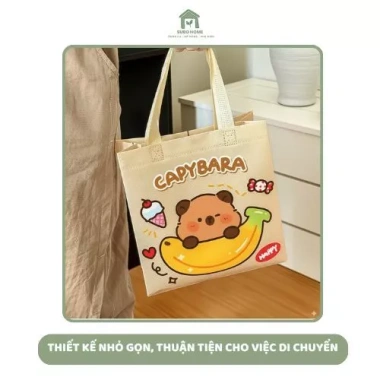 Túi Tote Canvas Capybara Không Dệt - Dễ Thương Đựng Sách, Quà Sinh Nhật, Giá 22.049₫ 6
