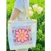Túi tote canvas cotton hoa Flower đeo vai thời trang Hàn Quốc, vừa A4, 49,000 VND 3