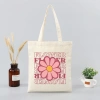 Túi tote canvas cotton hoa Flower đeo vai thời trang Hàn Quốc, vừa A4, 49,000 VND 5
