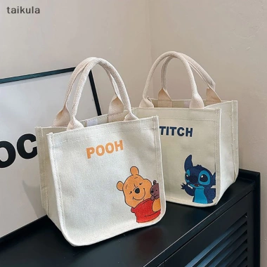 Túi tote canvas đa năng hình Gấu, Dâu Tây, Stitch, Ba Mắt Winnie Pooh - Túi Bento, Xách Taikula 5 Túi tote canvas đa năng hình Gấu, Dâu Tây, Stitch, Ba Mắt Winnie Pooh - Túi Bento, Xách Taikula 5