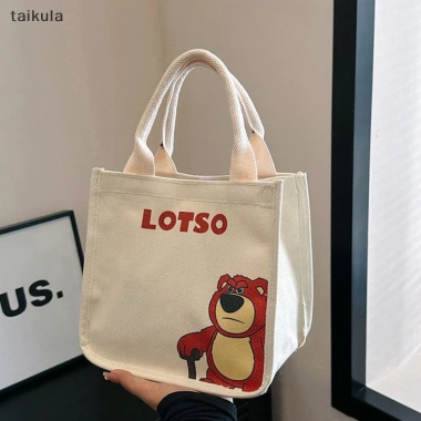Túi tote canvas đa năng hình Gấu, Dâu Tây, Stitch, Ba Mắt Winnie Pooh - Túi Bento, Xách Taikula 13 Túi tote canvas đa năng hình Gấu, Dâu Tây, Stitch, Ba Mắt Winnie Pooh - Túi Bento, Xách Taikula 13